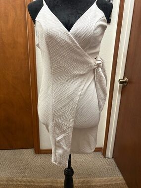 Charlotte Russe One-Shoulder White Wrap Dress